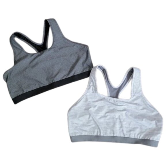 2 Pack Gray Racerback Sports Bra Set Size XXXL 22 Avia Athletic Yoga Gym Workout - Picture 1 of 8